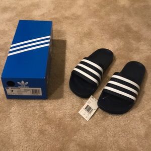Adidas Slides navy blue - 7m 8w